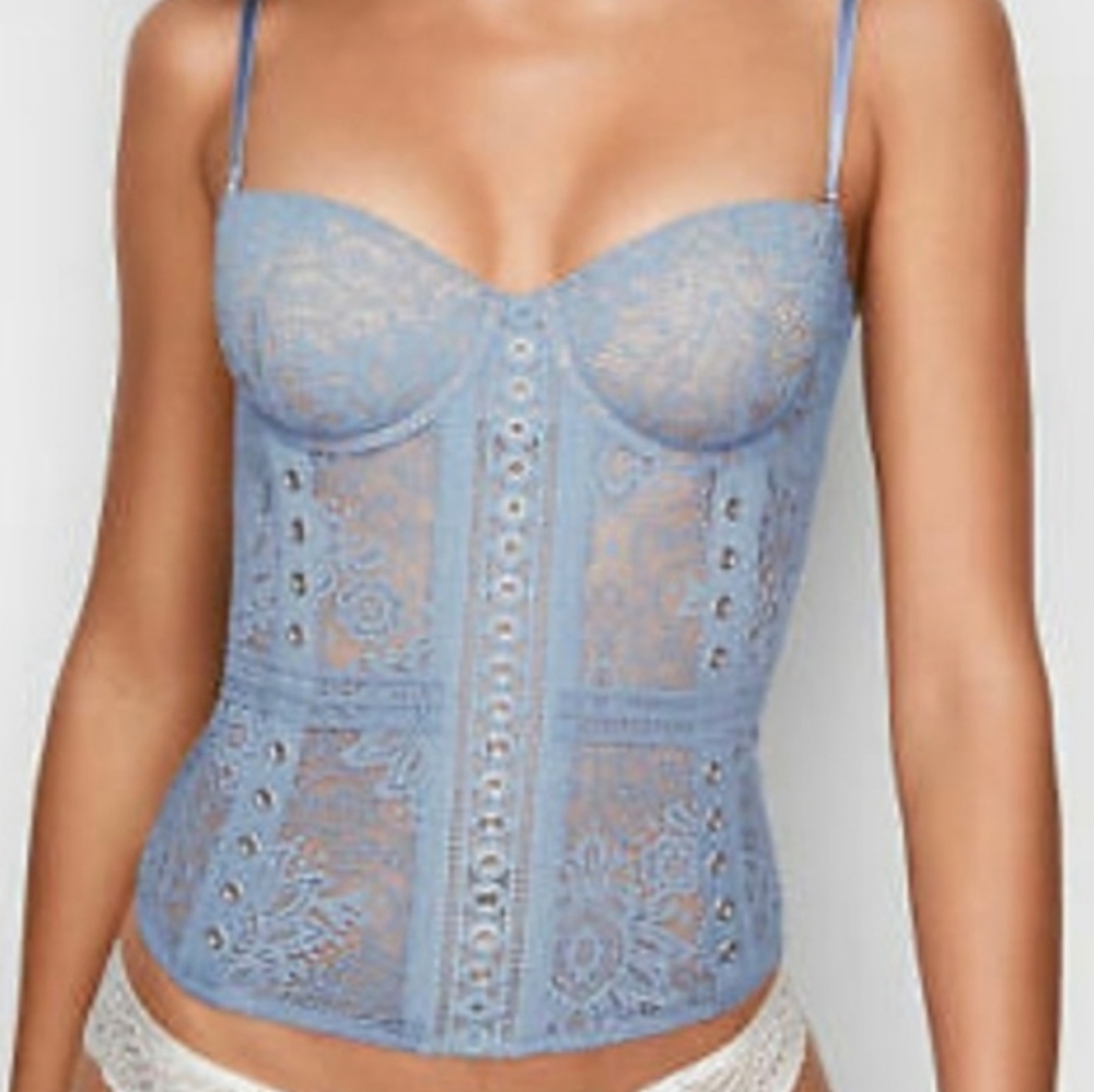 Victoria’s Secret lace corset bustier blue
